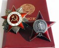 Soviet orders. Red Star and Greate National War Royalty Free Stock Photo