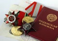 Soviet orders. Red Star and Greate National War Royalty Free Stock Photo
