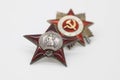 Soviet orders. Red Star and Greate National War Royalty Free Stock Photo