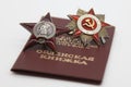 Soviet orders. Red Star and Greate National War Royalty Free Stock Photo