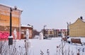 Soviet period sculpture square under the snow. Nizhny Tagil. Russia