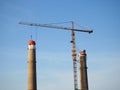 Power plant chimney demolition Royalty Free Stock Photo