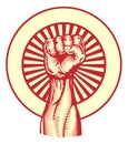 Soviet Propaganda Poster Style Fist