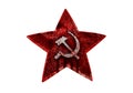 Soviet red star badge in blood isolated on white Royalty Free Stock Photo