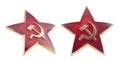 Soviet red star badge with clipping path Royalty Free Stock Photo