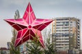 Soviet red star symbol of communism in Sofia, Capital of Bulgaria