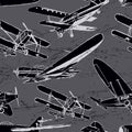 Soviet retro planes seamless pattern Royalty Free Stock Photo