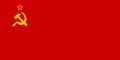 Soviet sickle and hammer symbol on red, communist USSR flag