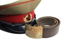 Soviet soldier's cap and belt Royalty Free Stock Photo