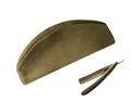 Soviet soldier`s cap of the Second World War, isolated on white background. cap side view