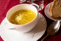 Soviet soup with pickles and barley. Leningrad rassolnik Royalty Free Stock Photo