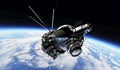 Soviet spacecraft at the Earth orbit. 3D Illustration. Royalty Free Stock Photo