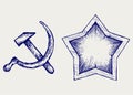 Soviet star icon Royalty Free Stock Photo