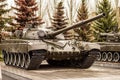 Soviet tank during the Great Patriotic War on display in Victory Park during the celebration of Victory Day.Kazan, Russia.