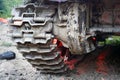 Soviet tractor in the mountains of Ukraine Royalty Free Stock Photo