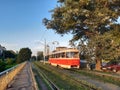 Soviet tram in modern Kyiv