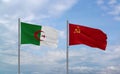 Soviet Union and Algeria flags, country relationship concept Royalty Free Stock Photo