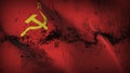 Soviet Union USSR grunge dirty flag waving on wind. Royalty Free Stock Photo