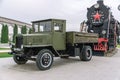 A Soviet vintage medium-tonnage truck, the model of which was an American Ford truck