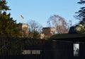 Soviet World War Memorial and Reichstag in the Park Big Tiergarten in Winter, Berlin