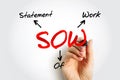 SOW Statement Of Work - document routinely employed in the field of project management, acronym text concept background