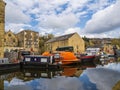 Sowerby Bridge is where the Calder & Hebble Navigation and the Rochdale Canal Royalty Free Stock Photo