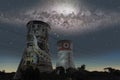 Soweto Cooling towers and Milky way Royalty Free Stock Photo