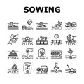 Sowing Agricultural Collection Icons Set Vector Royalty Free Stock Photo