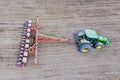 Sowing of corn. Tractor with a seeder on the field. Using a seeder for planting