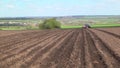 sowing work in the field with agronomic units