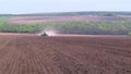sowing work in the field with agronomic units