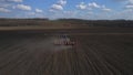 Sowing work in the field with agronomic units