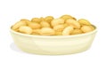Soy Bean Rested in Bowl as Edible Seed of Legume Plant Vector Illustration