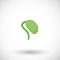 Soy bean sprout flat vector icon