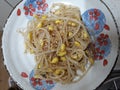 Soy bean sprouts with sesami oil salad. Korean side dish. Korean food