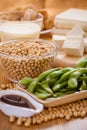 Soy products healthy food Royalty Free Stock Photo