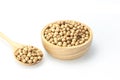 Soy beans in bowl on white background Royalty Free Stock Photo