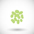 Soy beans flat vector icon