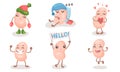 Soy Beans Vector Set. Cartoon Funny Bean Characters