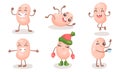 Soy Beans Vector Set. Cartoon Funny Bean Characters