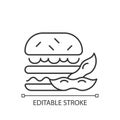 Soy burger linear icon Royalty Free Stock Photo