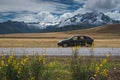 Soy farm scenery fieldsandes cordillery by car