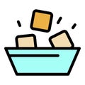 Soy food bowl icon vector flat Royalty Free Stock Photo