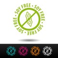 Soy free badge, logo, icon. Flat illustration on white background. Can be used business company.