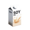 Soy milk carton box isolated on white transparent background Royalty Free Stock Photo