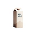 Soy milk carton box isolated on white transparent background Royalty Free Stock Photo