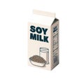 Soy milk carton box isolated on white transparent background Royalty Free Stock Photo