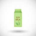 Soy milk flat vector icon, lactose free flat