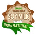 Soy milk label or sticker Royalty Free Stock Photo