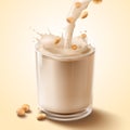 Soy milk pouring down Royalty Free Stock Photo